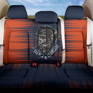Buffalo Soldiers Fierce And Fearless Cavalry Back Car Seat Cover Half Face Soldier And Bison Halftone Graphic Art