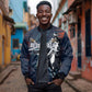 Buffalo Soldiers Fierce And Fearless Cavalry Bomber Jacket Half Face Soldier And Bison Halftone Graphic Art