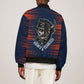 Buffalo Soldiers Fierce And Fearless Cavalry Bomber Jacket Half Face Soldier And Bison Halftone Graphic Art