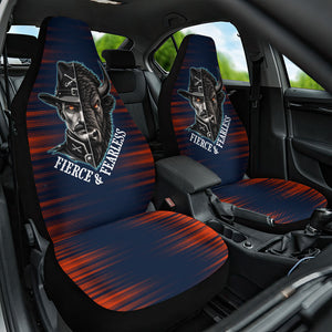 Buffalo Soldiers Fierce And Fearless Cavalry Car Seat Cover Half Face Soldier And Bison Halftone Graphic Art