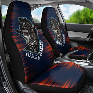 Buffalo Soldiers Fierce And Fearless Cavalry Car Seat Cover Half Face Soldier And Bison Halftone Graphic Art