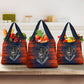 Buffalo Soldiers Fierce And Fearless Cavalry Grocery Bag Half Face Soldier And Bison Halftone Graphic Art