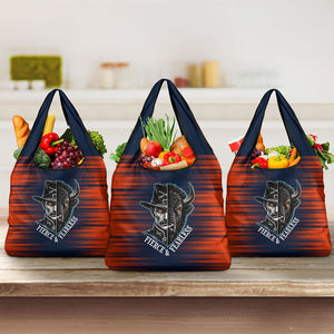 Buffalo Soldiers Fierce And Fearless Cavalry Grocery Bag Half Face Soldier And Bison Halftone Graphic Art