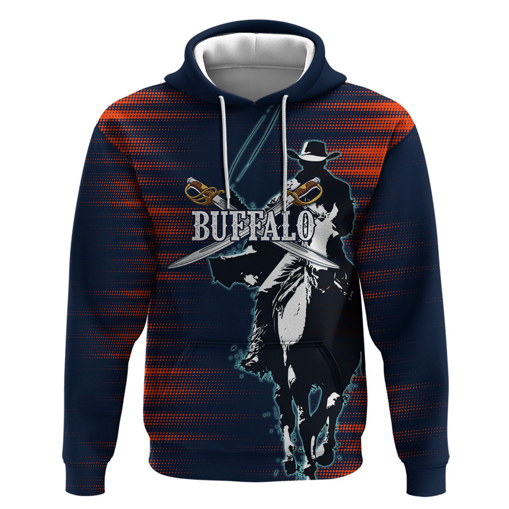 Buffalo Soldiers Fierce And Fearless Cavalry Hoodie Half Face Soldier And Bison Halftone Graphic Art