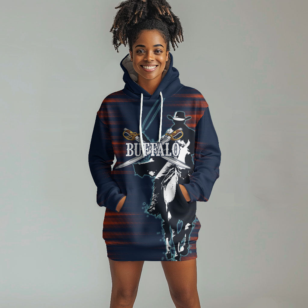 Buffalo Soldiers Fierce And Fearless Cavalry Hoodie Dress Half Face Soldier And Bison Halftone Graphic Art