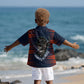 Buffalo Soldiers Fierce And Fearless Cavalry Kid Hawaiian Shirt Half Face Soldier And Bison Halftone Graphic Art