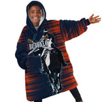 Buffalo Soldiers Fierce And Fearless Cavalry Kid Wearable Blanket Hoodie Half Face Soldier And Bison Halftone Graphic Art