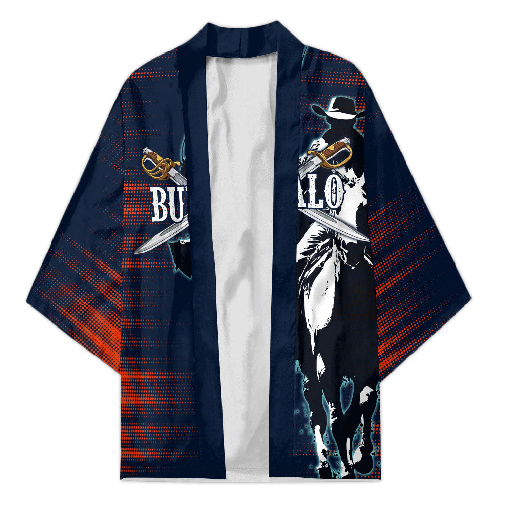 Buffalo Soldiers Fierce And Fearless Cavalry Kimono Half Face Soldier And Bison Halftone Graphic Art