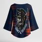 Buffalo Soldiers Fierce And Fearless Cavalry Kimono Sleeve Blouse Half Face Soldier And Bison Halftone Graphic Art