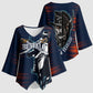 Buffalo Soldiers Fierce And Fearless Cavalry Kimono Sleeve Blouse Half Face Soldier And Bison Halftone Graphic Art