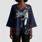 Buffalo Soldiers Fierce And Fearless Cavalry Kimono Sleeve Blouse Half Face Soldier And Bison Halftone Graphic Art