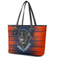 Buffalo Soldiers Fierce And Fearless Cavalry Leather Tote Bag Half Face Soldier And Bison Halftone Graphic Art