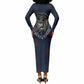 Buffalo Soldiers Fierce And Fearless Cavalry Long Sleeve Bodycon Dress Half Face Soldier And Bison Halftone Graphic Art
