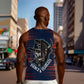 Buffalo Soldiers Fierce And Fearless Cavalry Men Tank Top Half Face Soldier And Bison Halftone Graphic Art