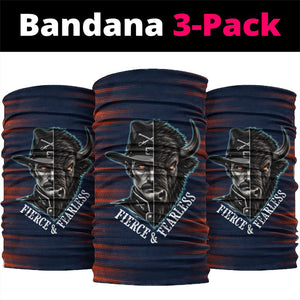 Buffalo Soldiers Fierce And Fearless Cavalry Neck Gaiter Half Face Soldier And Bison Halftone Graphic Art