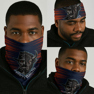 Buffalo Soldiers Fierce And Fearless Cavalry Neck Gaiter Half Face Soldier And Bison Halftone Graphic Art