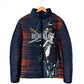 Buffalo Soldiers Fierce And Fearless Cavalry Padded Jacket Half Face Soldier And Bison Halftone Graphic Art