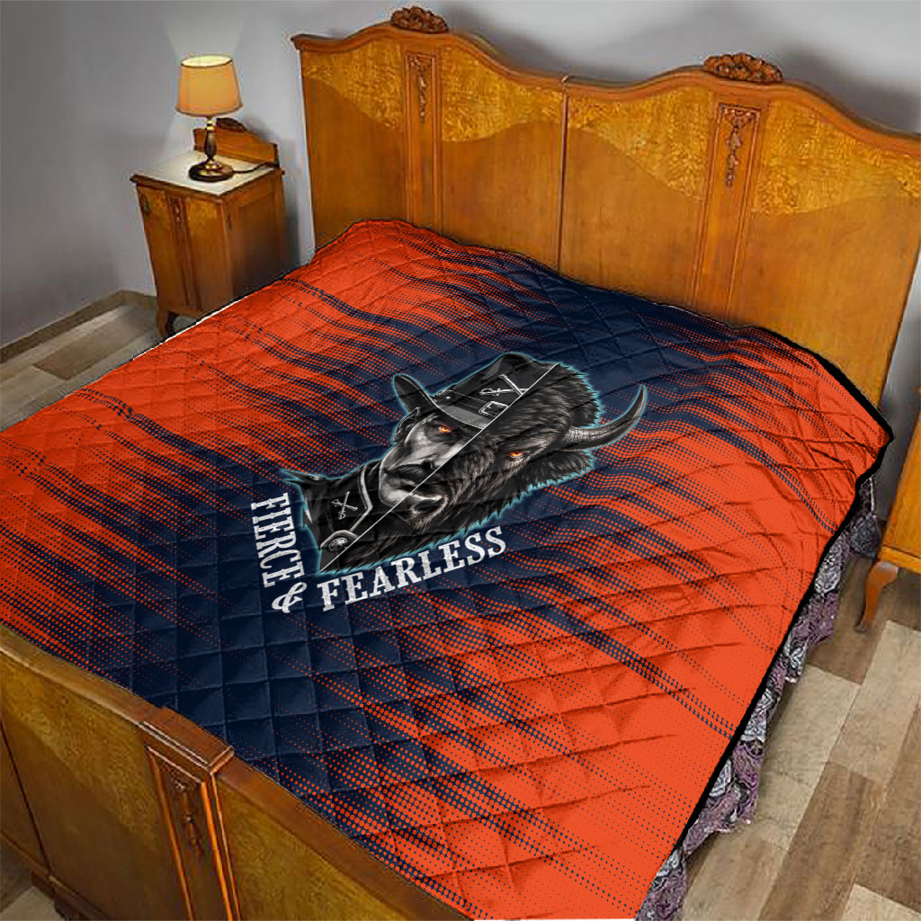 Buffalo Soldiers Fierce And Fearless Cavalry Quilt Half Face Soldier And Bison Halftone Graphic Art