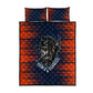 Buffalo Soldiers Fierce And Fearless Cavalry Quilt Bed Set Half Face Soldier And Bison Halftone Graphic Art
