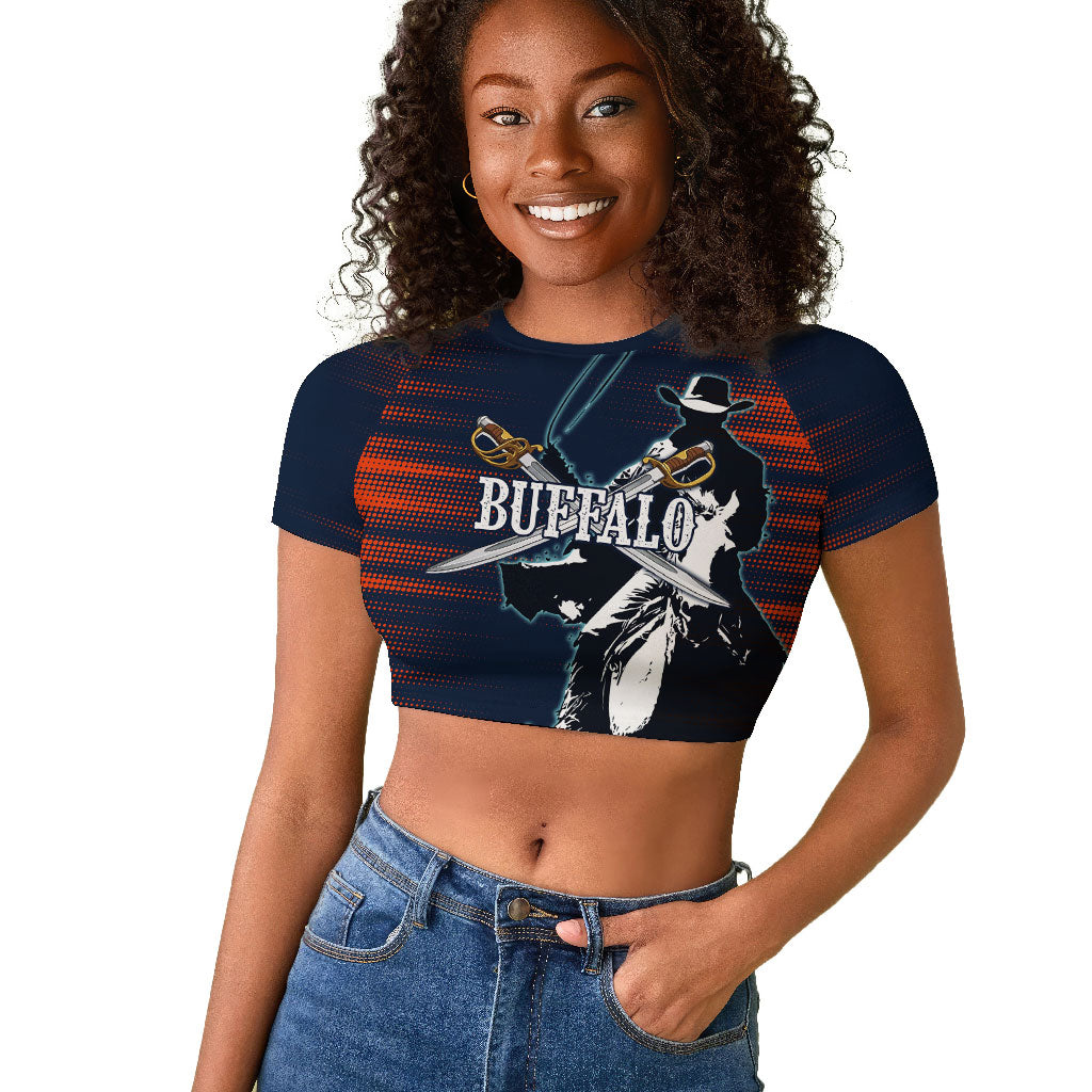 Buffalo Soldiers Fierce And Fearless Cavalry Raglan Cropped T shirt Half Face Soldier And Bison Halftone Graphic Art