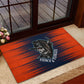 Buffalo Soldiers Fierce And Fearless Cavalry Rubber Doormat Half Face Soldier And Bison Halftone Graphic Art