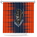 Buffalo Soldiers Fierce And Fearless Cavalry Shower Curtain Half Face Soldier And Bison Halftone Graphic Art