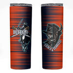 Buffalo Soldiers Fierce And Fearless Cavalry Skinny Tumbler Half Face Soldier And Bison Halftone Graphic Art