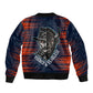 Buffalo Soldiers Fierce And Fearless Cavalry Sleeve Zip Bomber Jacket Half Face Soldier And Bison Halftone Graphic Art