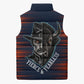 Buffalo Soldiers Fierce And Fearless Cavalry Sleeveless Puffer Jacket Half Face Soldier And Bison Halftone Graphic Art