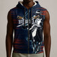 Buffalo Soldiers Fierce And Fearless Cavalry Sleeveless Zip Hoodie Half Face Soldier And Bison Halftone Graphic Art
