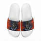 Buffalo Soldiers Fierce And Fearless Cavalry Slide Sandals Half Face Soldier And Bison Halftone Graphic Art