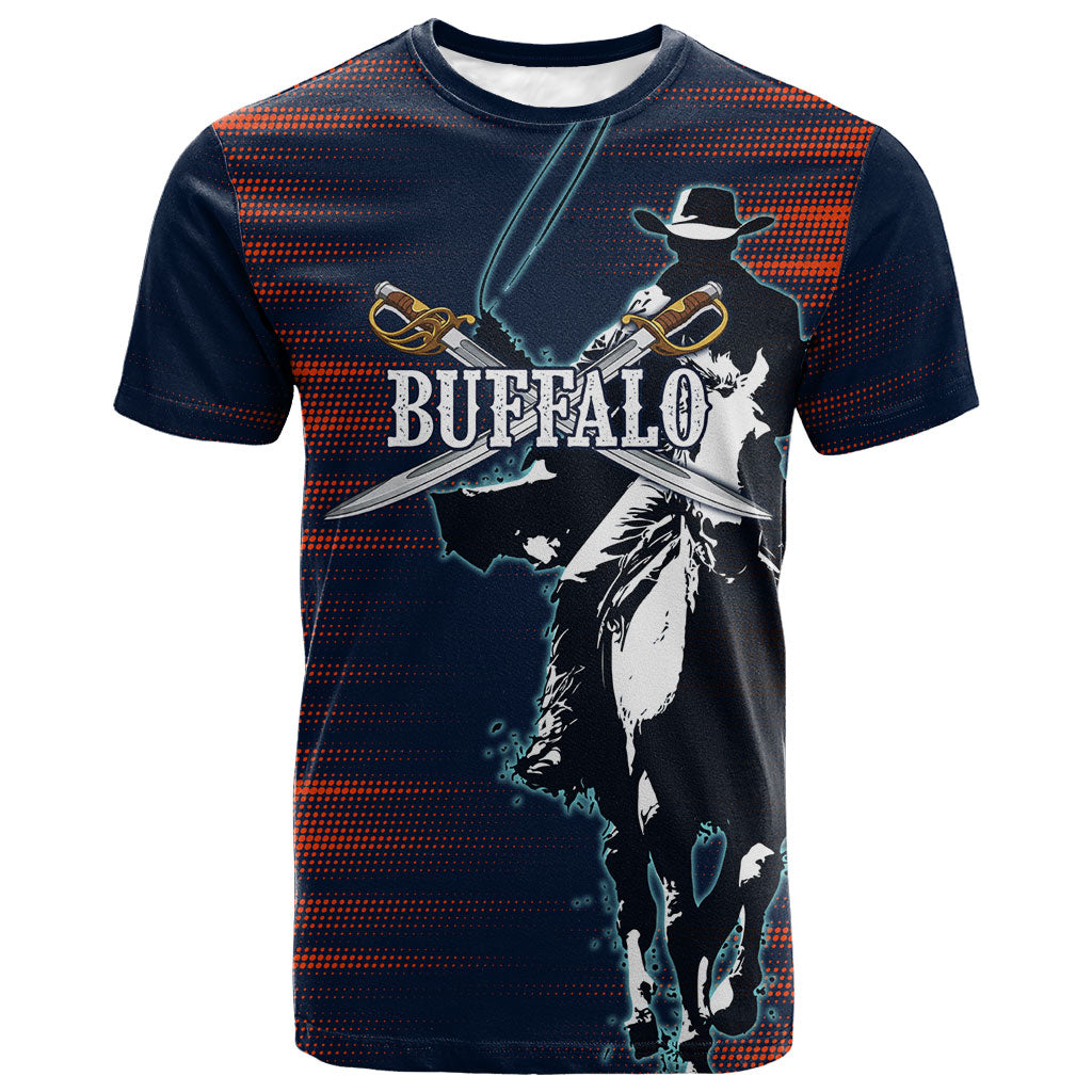 Buffalo Soldiers Fierce And Fearless Cavalry T shirt Half Face Soldier And Bison Halftone Graphic Art
