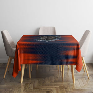 Buffalo Soldiers Fierce And Fearless Cavalry Tablecloth Half Face Soldier And Bison Halftone Graphic Art