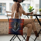 Buffalo Soldiers Fierce And Fearless Cavalry Tote Bag Half Face Soldier And Bison Halftone Graphic Art