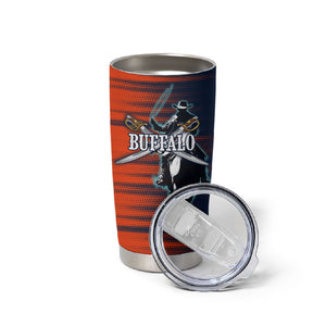 Buffalo Soldiers Fierce And Fearless Cavalry Tumbler Cup Half Face Soldier And Bison Halftone Graphic Art