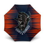 Buffalo Soldiers Fierce And Fearless Cavalry Umbrella Half Face Soldier And Bison Halftone Graphic Art