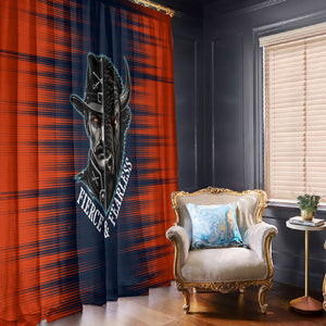 Buffalo Soldiers Fierce And Fearless Cavalry Window Curtain Half Face Soldier And Bison Halftone Graphic Art