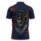 Buffalo Soldiers Fierce And Fearless Cavalry Zipper Polo Shirt Half Face Soldier And Bison Halftone Graphic Art