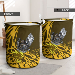 Buffalo Soldiers 9th And 10th Cavalry Regiments Laundry Basket Wild And Untamed Vintage Western Horseshoe Graphic Art