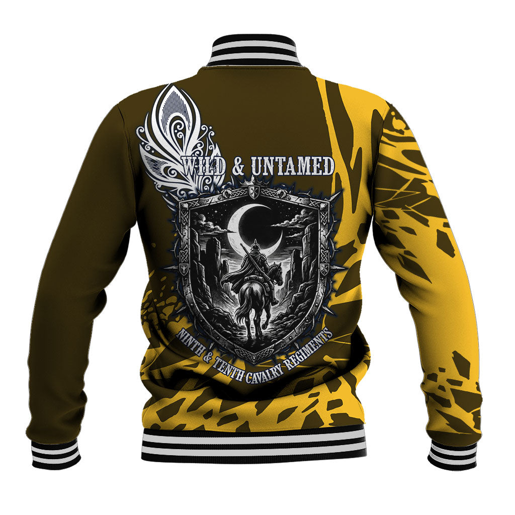Buffalo Soldiers 9th And 10th Cavalry Regiments Baseball Jacket Wild And Untamed Vintage Western Horseshoe Graphic Art