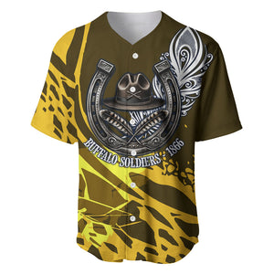 Buffalo Soldiers 9th And 10th Cavalry Regiments Baseball Jersey Wild And Untamed Vintage Western Horseshoe Graphic Art