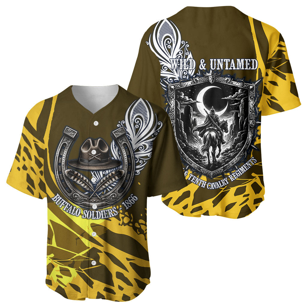 Buffalo Soldiers 9th And 10th Cavalry Regiments Baseball Jersey Wild And Untamed Vintage Western Horseshoe Graphic Art