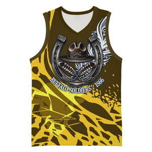 Buffalo Soldiers 9th And 10th Cavalry Regiments Basketball Jersey Wild And Untamed Vintage Western Horseshoe Graphic Art