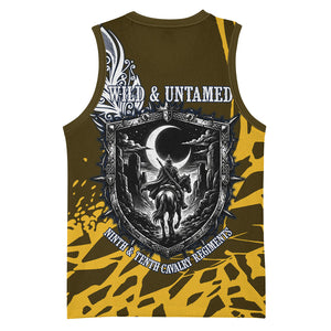 Buffalo Soldiers 9th And 10th Cavalry Regiments Basketball Jersey Wild And Untamed Vintage Western Horseshoe Graphic Art
