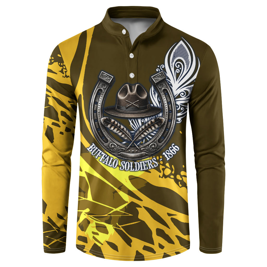 Buffalo Soldiers 9th And 10th Cavalry Regiments Button Sweatshirt Wild And Untamed Vintage Western Horseshoe Graphic Art