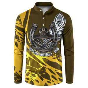 Buffalo Soldiers 9th And 10th Cavalry Regiments Button Sweatshirt Wild And Untamed Vintage Western Horseshoe Graphic Art