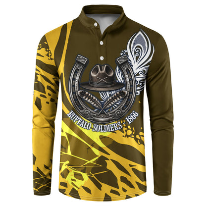 Buffalo Soldiers 9th And 10th Cavalry Regiments Button Sweatshirt Wild And Untamed Vintage Western Horseshoe Graphic Art