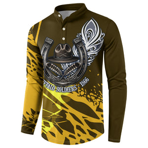 Buffalo Soldiers 9th And 10th Cavalry Regiments Button Sweatshirt Wild And Untamed Vintage Western Horseshoe Graphic Art