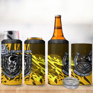 Buffalo Soldiers 9th And 10th Cavalry Regiments 4 in 1 Can Cooler Tumbler Wild And Untamed Vintage Western Horseshoe Graphic Art