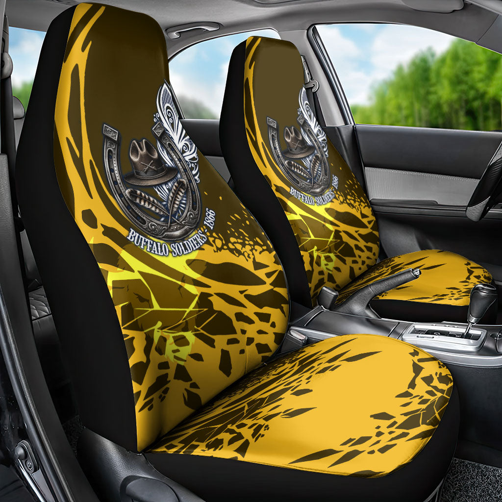 Buffalo Soldiers 9th And 10th Cavalry Regiments Car Seat Cover Wild And Untamed Vintage Western Horseshoe Graphic Art